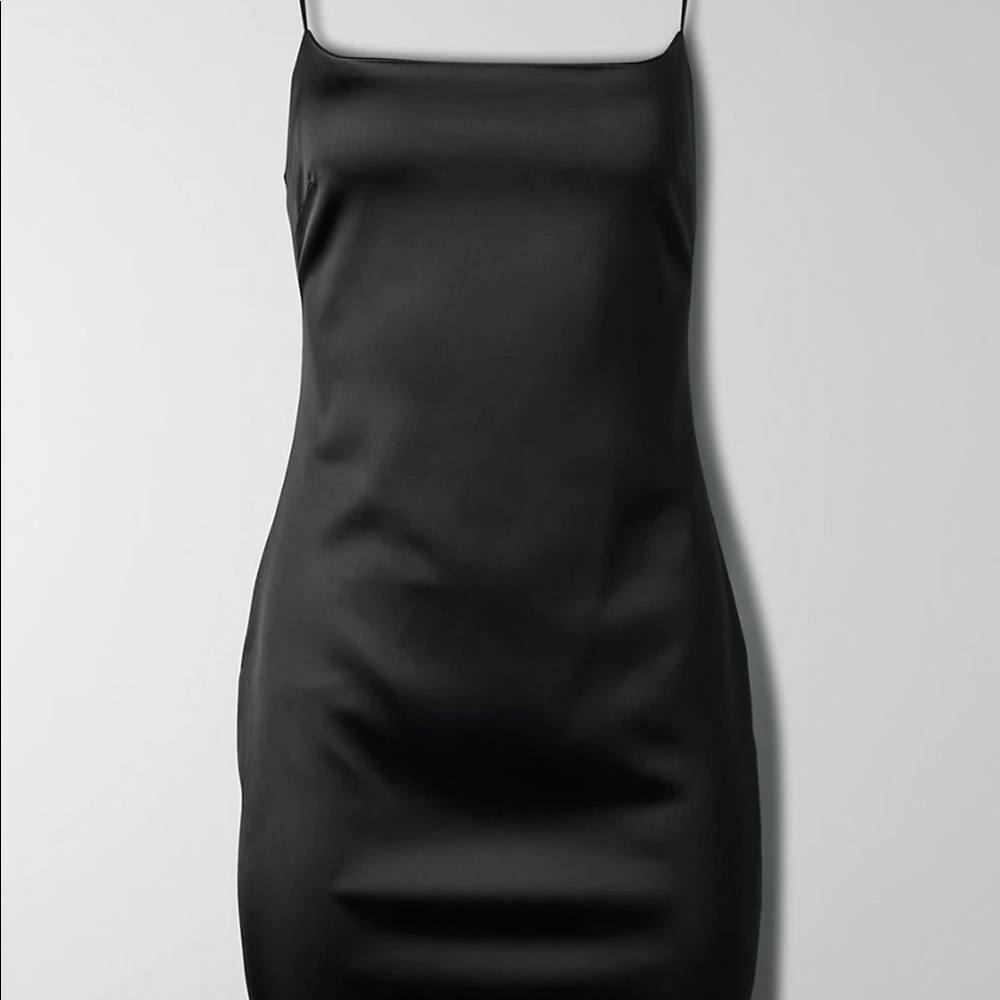 Aritzia Babaton Passions Black Satin Dress size 10